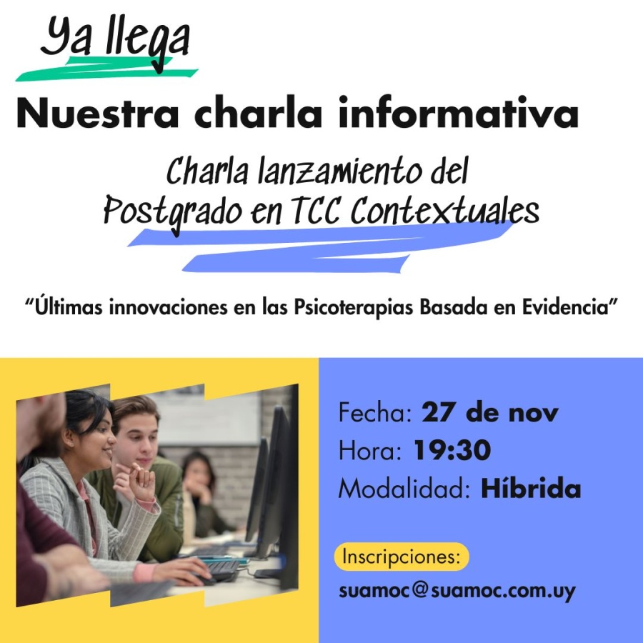 Charla lanzamiento del Postgrado en TCC Contextuales