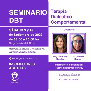 Seminario DBT - Terapia dial&eacute;ctico comportamental