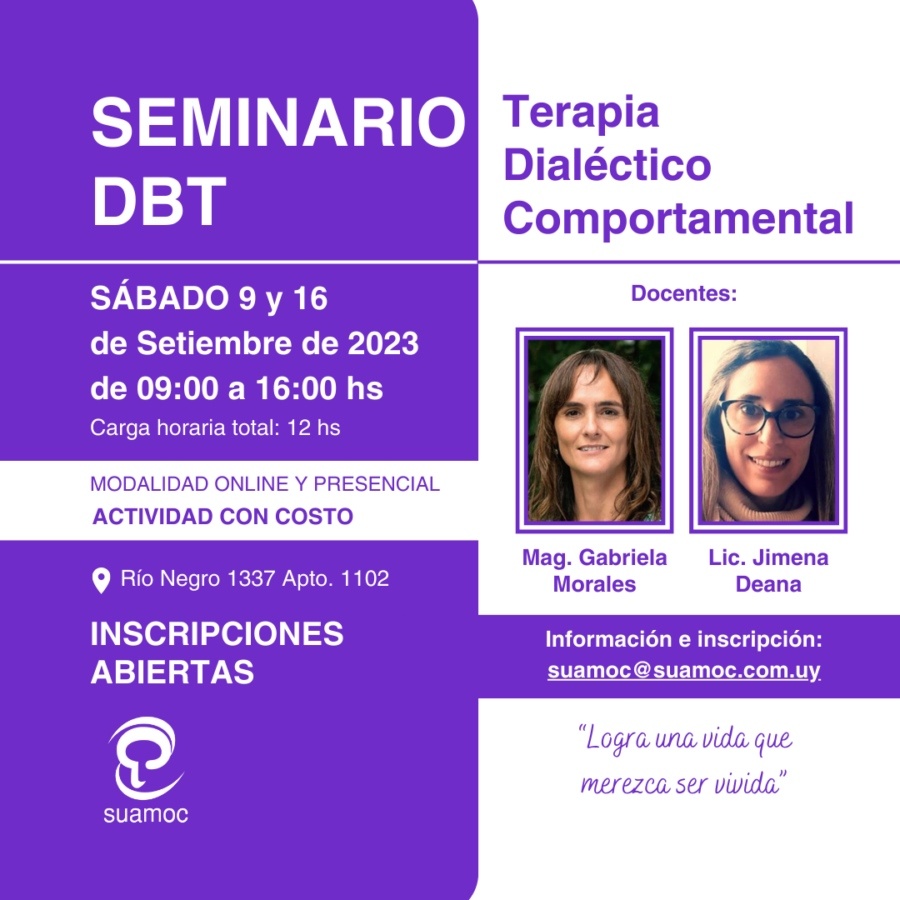 Seminario DBT - Terapia dial&eacute;ctico comportamental