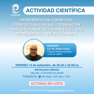 Actividad cient&iacute;fica: prevenci&oacute;n de reca&iacute;das en el uso de sustancias