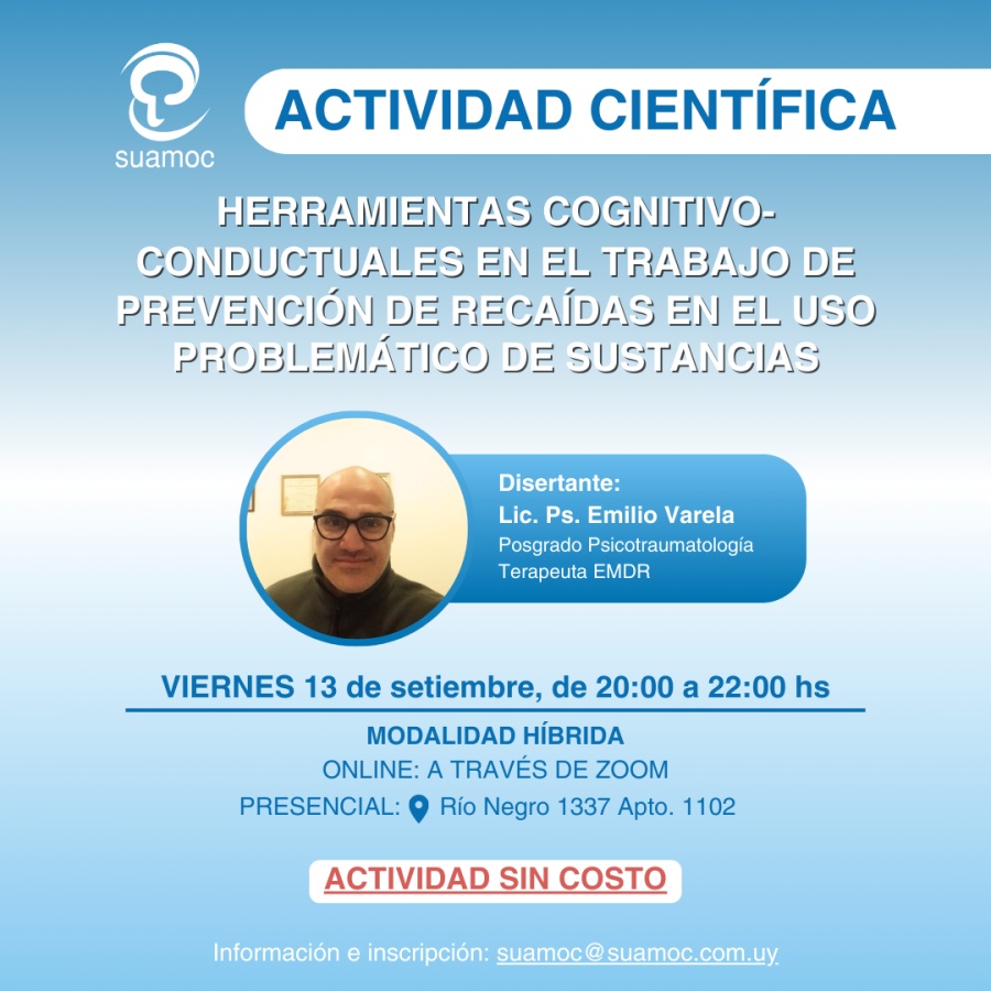 Actividad cient&iacute;fica: prevenci&oacute;n de reca&iacute;das en el uso de sustancias